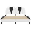 vidaXL Estructura de cama Viana sin colch&oacute;n cuero sint&eacute;tico blanco y negro
