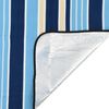 vidaXL Manta de picnic plegable terciopelo rayas azul blanco 200x150cm
