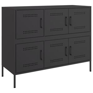 vidaXL Aparador acero negro 100,5x39x79 cm