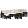 vidaXL Conjunto de sof&aacute;s de jard&iacute;n 8 pcs Negro y Blanco Crema