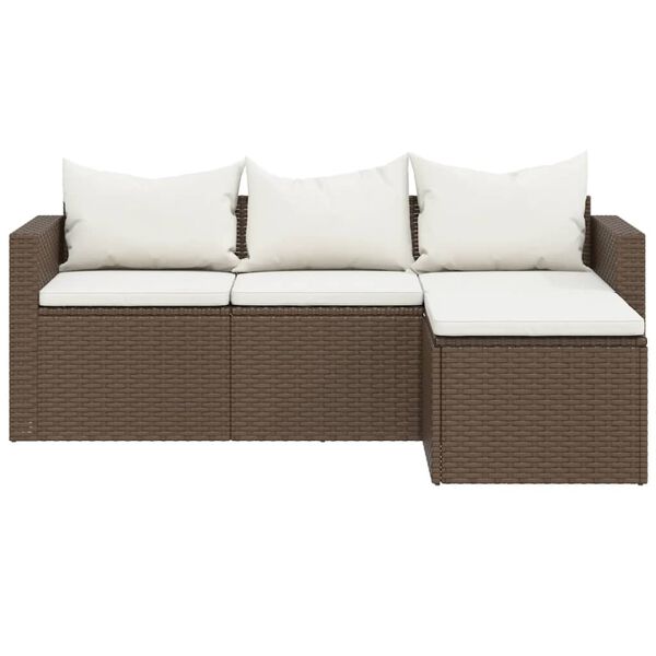 vidaXL Set muebles de jardín ratán sintético marrón