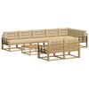 vidaXL Conjunto de sof&aacute;s de exterior 9 uds. 8 plaza y Beige Poli&eacute;ster