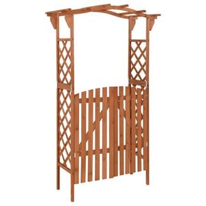 vidaXL P&eacute;rgola con puerta madera maciza de abeto 116x40x204 cm