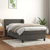 vidaXL Cama box spring con colch&oacute;n terciopelo gris oscuro 90x200 cm