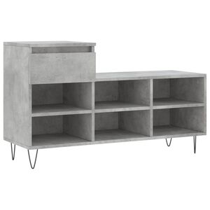 vidaXL Zapatero madera contrachapada gris hormig&oacute;n 102x36x60 cm