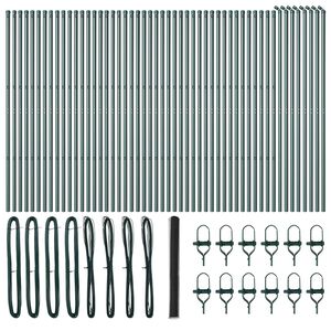 vidaXL Poste de Valla Gris