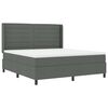 vidaXL Cama Box Spring LED con colch&oacute;n Gris oscuro 180 x 200 cm tela