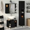 vidaXL Juego de muebles de ba&ntilde;o 3 pcs Negro 30 x 30 x 179,5 cm