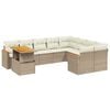 vidaXL Juego de sof&aacute;s jard&iacute;n con cojines beige 10 pzas rat&aacute;n sint&eacute;tico