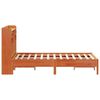 vidaXL Cama con estanter&iacute;a sin colch&oacute;n madera maciza marr&oacute;n 140x190 cm