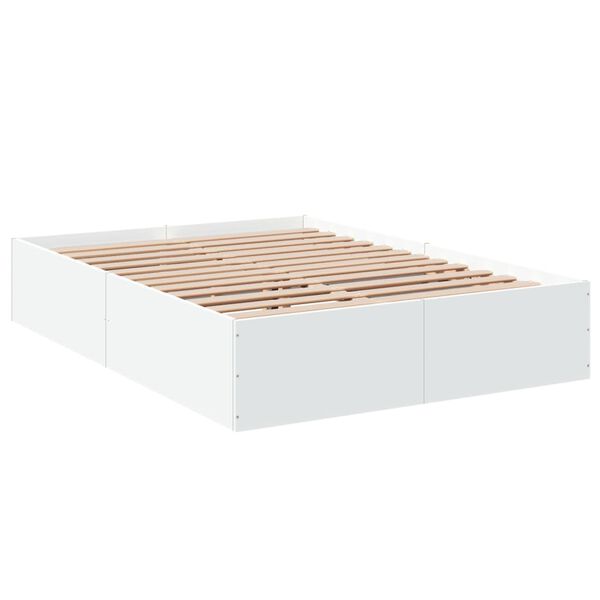 vidaXL Estructura de cama madera de ingenier&iacute;a blanca 140x200 cm