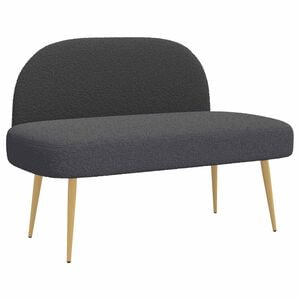 vidaXL Banco tapizado con respaldo Gris oscuro 110 x 60 x 76 cm Boucl&eacute;