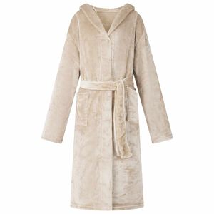 vidaXL Bata con Capucha Beige S Franela