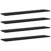 vidaXL Tablero de Estanter&iacute;a 3 niveles 4 pcs 100 x 20 x 1,5 cm Negro