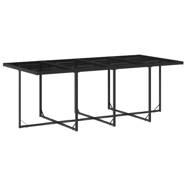 vidaXL Set de comedor de jard&iacute;n 9 pzas y cojines rat&aacute;n sint&eacute;tico negro