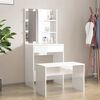 vidaXL Juego de tocador con LED madera contrachapada blanco brillante