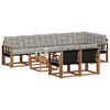 vidaXL Conjunto de sof&aacute;s de exterior 9 pcs Gris Natural y Claro