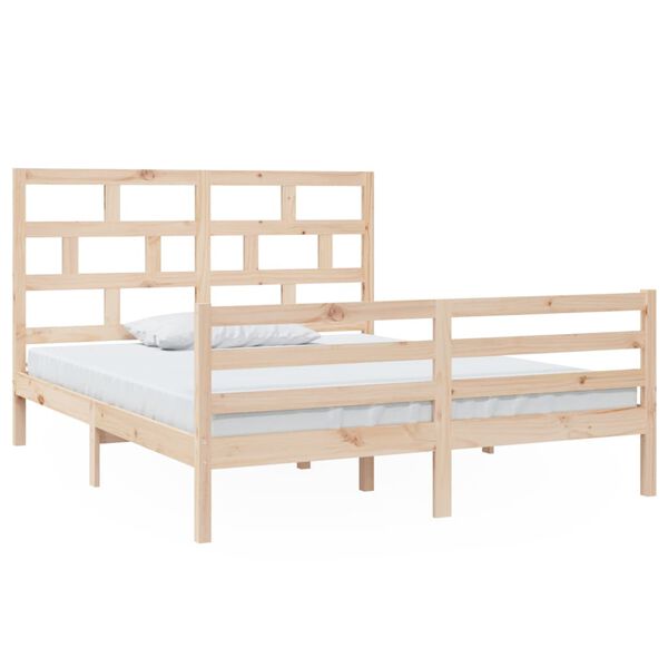 vidaXL Estructura de cama de madera maciza de pino 160x200 cm