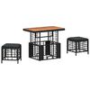 vidaXL Conjunto de Comedor de Jard&iacute;n 3 uds. Negro y Gris