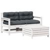 vidaXL Set de muebles de jard&iacute;n 3 pzas con cojines madera pino blanco