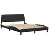 vidaXL Cama con colchón Dover cuero sintético negro y blanco 140x190 cm