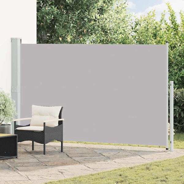vidaXL Toldo lateral retráctil de jardín gris 180x300 cm