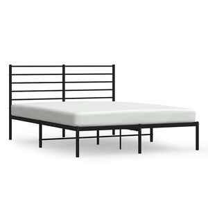 vidaXL Estructura cama sin colch&oacute;n con cabecero metal negro 140x200 cm