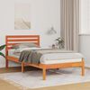 vidaXL Estructura de cama con cabecera Marr&oacute;n cera 90 x 190 cm