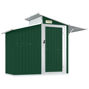 vidaXL Cobertizo de jard&iacute;n acero galvanizado verde 270x130x208,5 cm