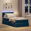 vidaXL Cama con almacenamiento y LED con LED Azul Oscuro 90 x 200 cm