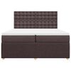 vidaXL Cama box spring con colch&oacute;n tela marr&oacute;n oscuro 200x200 cm