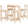 vidaXL Set de bar 5 piezas madera maciza de pino