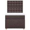 vidaXL Cama box spring con colch&oacute;n tela marr&oacute;n oscuro 80x200 cm