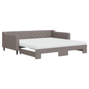 vidaXL Sof&aacute; cama nido con colch&oacute;n tela gris taupe 100x200 cm