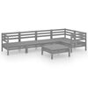 vidaXL Juego de muebles de jard&iacute;n 6 piezas madera maciza de pino gris
