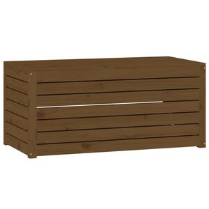 vidaXL Ba&uacute;l de jard&iacute;n madera maciza pino marr&oacute;n miel 101x50,5x46,5 cm