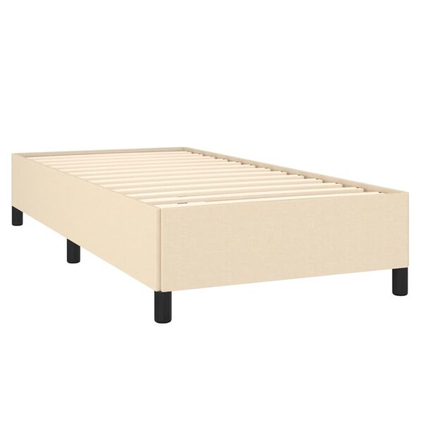 vidaXL Cama box spring con colch&oacute;n tela color crema 90x200 cm