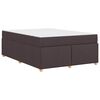 vidaXL Estructura de cama con colch&oacute;n Marr&oacute;n Oscuro 140 x 200 cm tela