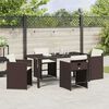 vidaXL Conjunto de Comedor de Jard&iacute;n 5 pcs Marr&oacute;n rat&aacute;n sint&eacute;tico