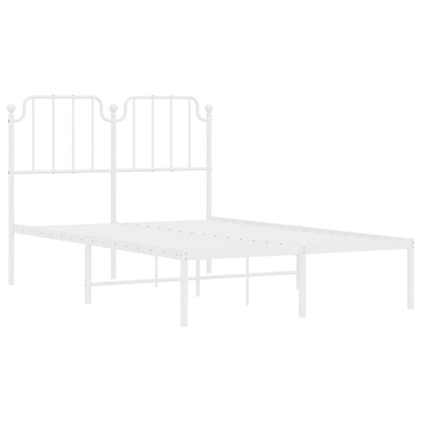 vidaXL Estructura cama sin colch&oacute;n con cabecero metal blanco 120x190cm
