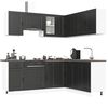 vidaXL Mueble de cocina Porto negra 11 piezas madera contrachapada