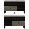 vidaXL Mueble de TV madera maciza de mango negro 80x33x46 cm