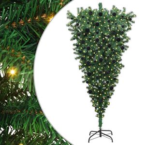 vidaXL &Aacute;rbol de Navidad artificial preiluminado al rev&eacute;s con juego de bolas