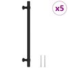 vidaXL Tiradores para armarios 5 uds acero inoxidable negro 192 mm
