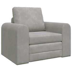 vidaXL Sof&aacute; cama Gris Claro 98 x 71 x 83 cm Terciopelo