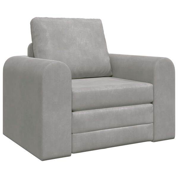 vidaXL Sof&aacute; cama Gris Claro 98 x 71 x 83 cm Terciopelo