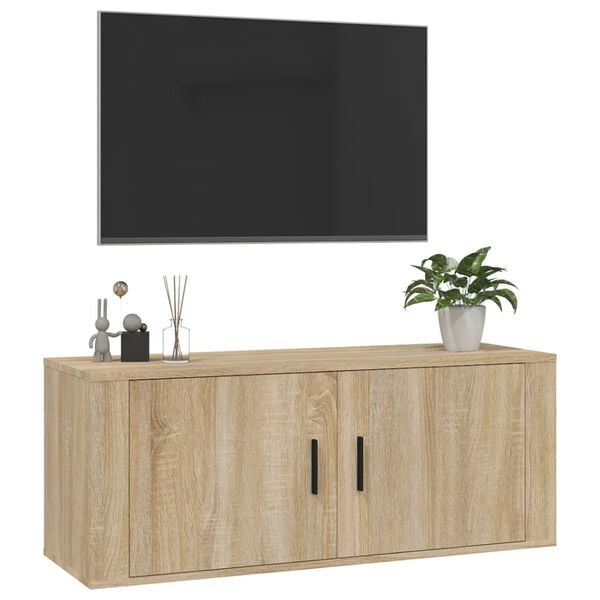vidaXL Mueble para TV de pared roble Sonoma 100x34,5x40 cm
