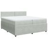vidaXL Cama box spring con colch&oacute;n terciopelo gris claro 200x200 cm