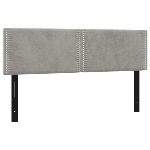 vidaXL Cabeceros 2 unidades terciopelo gris claro 72x5x78/88 cm
