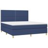 vidaXL Cama box spring con colch&oacute;n tela azul 180x200 cm